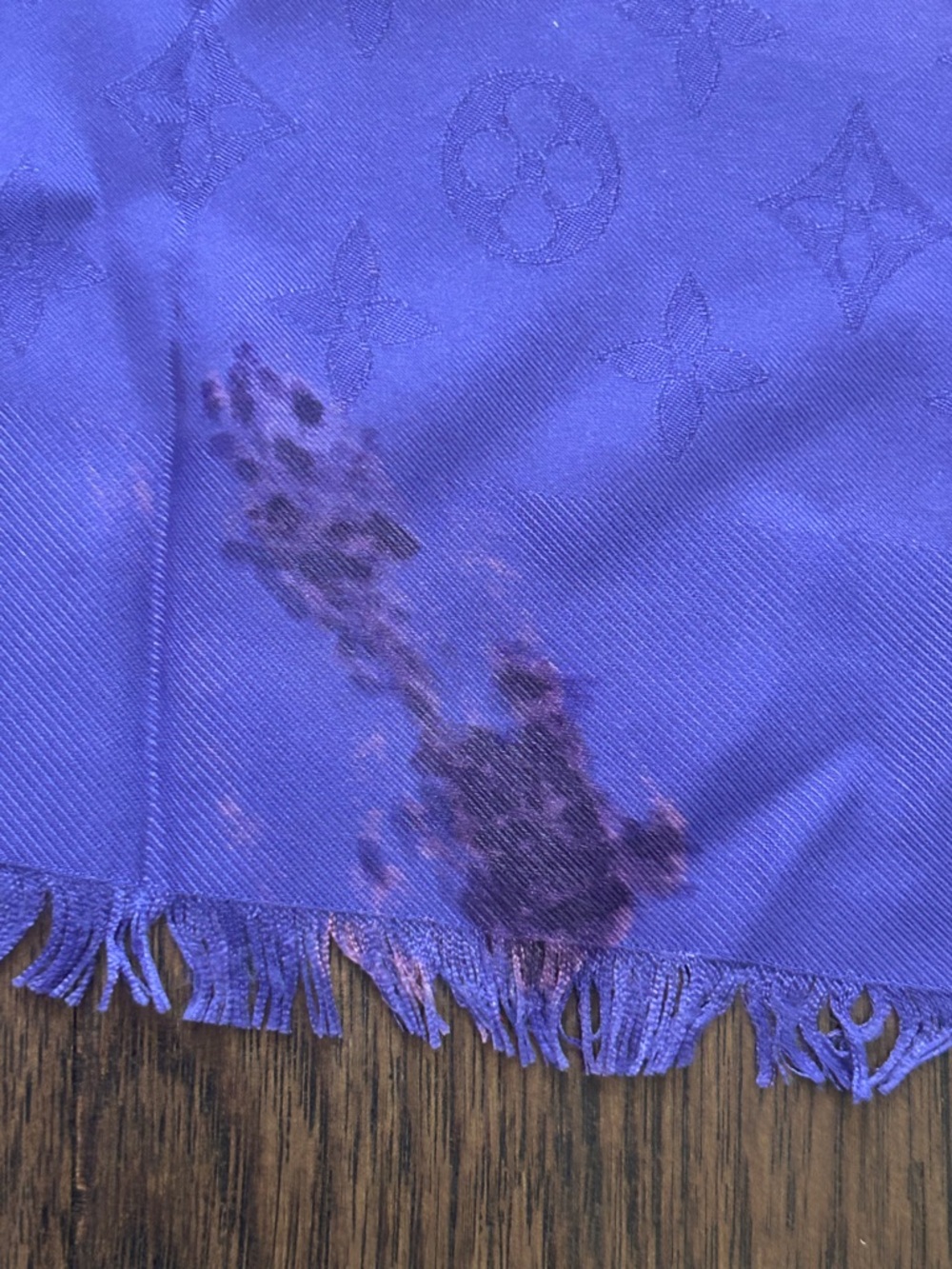 Louis Vuitton Violet Monogram Silk Shawl - Picture 8 of 14
